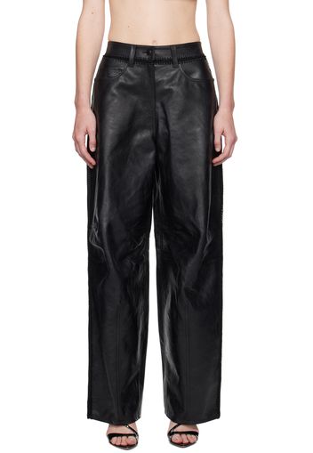 Alexander Wang Black Low-Rise Leather Pants