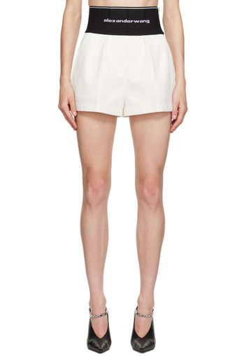 Alexander Wang White High-Rise Shorts