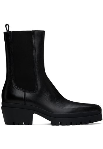 Alexander Wang Black Terrain Leather Moto Boots