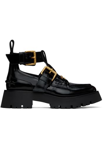 Alexander Wang Black Carter Box Calf Ankle Strap Boots