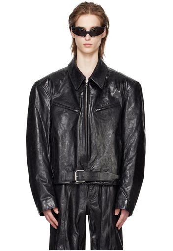 Alexander Wang Black Belted Leather Jacket