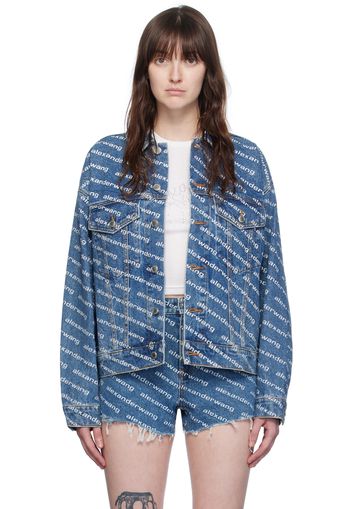 Alexander Wang Blue Game Logo Denim Jacket