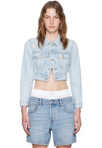 Alexander Wang Blue Shrunken Denim Jacket