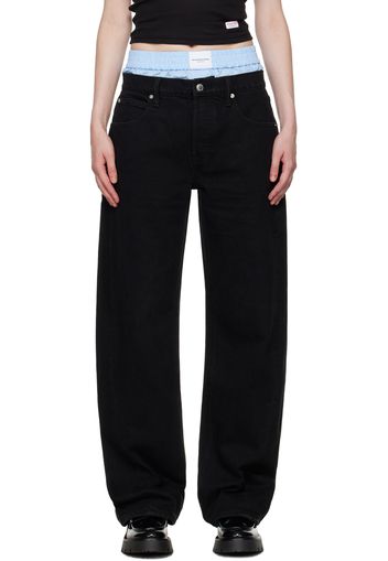 Alexander Wang Black High-Waist Cotton Balloon Jeans