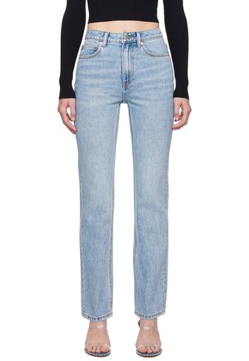Alexander Wang Blue Fly High-Rise Stacked Jeans