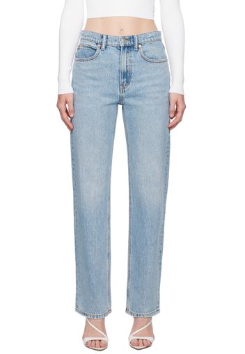 Alexander Wang Blue EZ Mid-Rise Straight-Leg Jeans