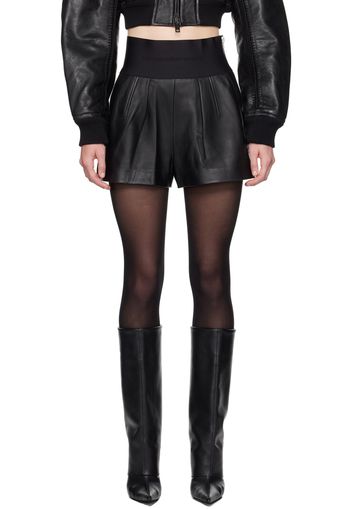 Alexander Wang Black Safari Leather Shorts