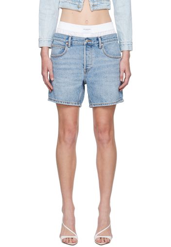 Alexander Wang Blue Loose Denim Shorts