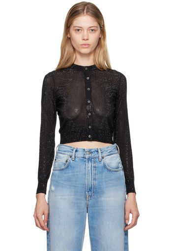 Alexander Wang Black Beaded Hotfix Cardigan