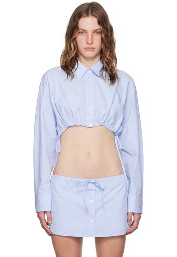 Alexander Wang Blue Cropped Drawstring Shirt