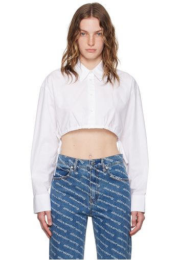 Alexander Wang White Cropped Drawstring Shirt