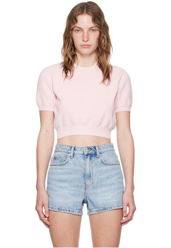 Alexander Wang Pink Embossed-Logo T-Shirt