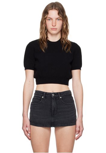 Alexander Wang Black Embossed-Logo T-Shirt