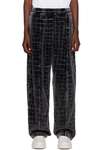 Alexander Wang Gray Crocodile Jacquard Track Pants