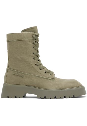 Alexander Wang Khaki Throttle Lace-Up Ankle Boots