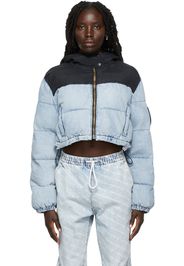 Alexander Wang Blue & Black Cropped Puffer Jacket