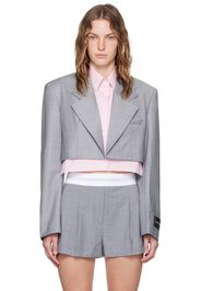 Alexander Wang Gray Pre-Styled Cropped Blazer