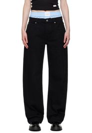 Alexander Wang Black High-Waist Cotton Balloon Jeans