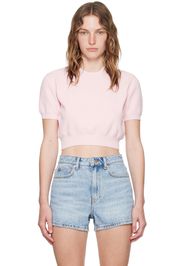 Alexander Wang Pink Embossed-Logo T-Shirt