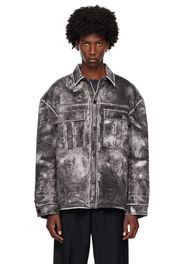 Alexander Wang Black & Gray Oversized Denim Jacket