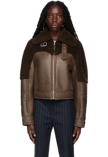 AMBUSH Brown Buckle Shearling Jacket