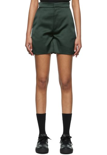 AMI Alexandre Mattiussi Green Polyester Shorts