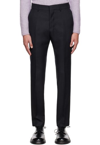 AMI Alexandre Mattiussi Black Wool Cigarette Trousers