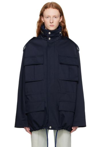 AMI Alexandre Mattiussi Navy Hooded Jacket