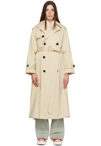 AMI Alexandre Mattiussi Beige Double-Breasted Trench Coat