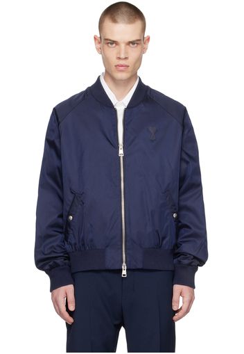 AMI Alexandre Mattiussi Navy Zip Bomber Jacket