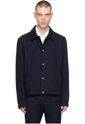 AMI Alexandre Mattiussi Navy Press-Stud Jacket