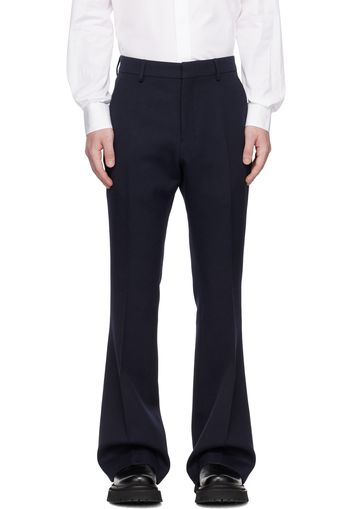 AMI Alexandre Mattiussi Navy Flared Trousers