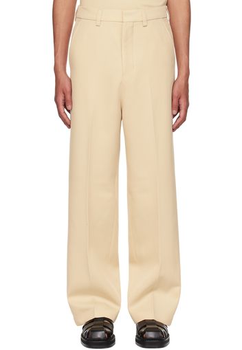 AMI Alexandre Mattiussi Beige Large Fit Trousers