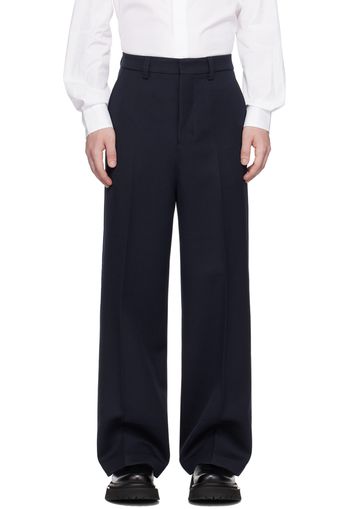 AMI Alexandre Mattiussi Navy Large Fit Trousers