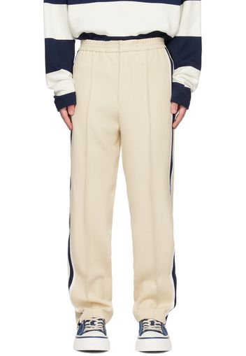 AMI Alexandre Mattiussi Beige Striped Trousers