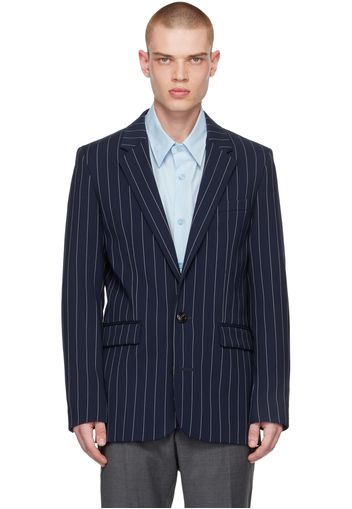 AMI Alexandre Mattiussi Navy Pinstripe Blazer