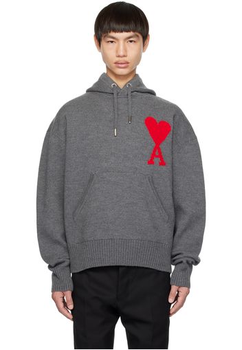 AMI Alexandre Mattiussi Gray Ami de Cœur Hoodie