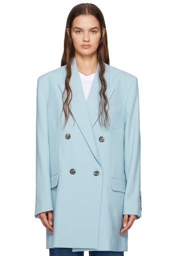 AMI Alexandre Mattiussi Blue Double-Breasted Blazer