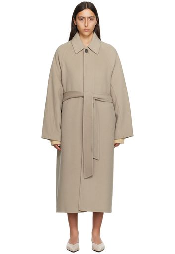 AMI Alexandre Mattiussi Gray Belted Coat