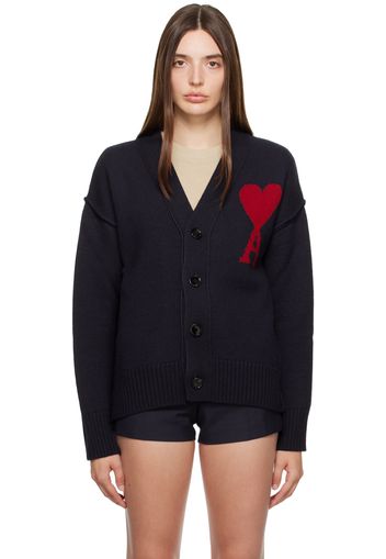 AMI Alexandre Mattiussi Navy Ami de Cœur Cardigan