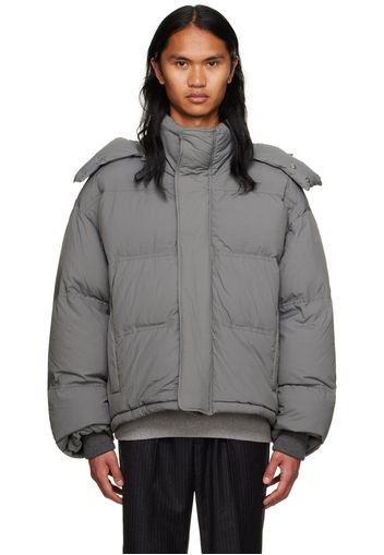 AMI Alexandre Mattiussi Gray Quilted Down Jacket