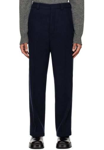 AMI Alexandre Mattiussi Navy Wide-Fit Trousers