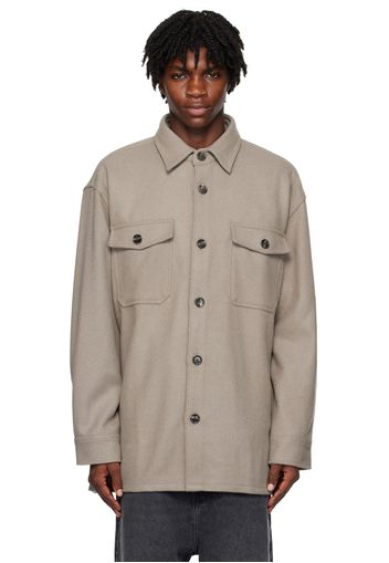 AMI Alexandre Mattiussi Taupe Pocket Shirt