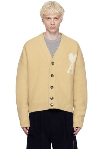 AMI Alexandre Mattiussi Yellow Ami de Cœur Cardigan