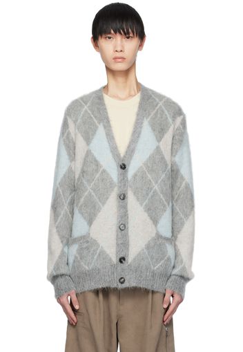 AMI Alexandre Mattiussi Gray Argyle Cardigan