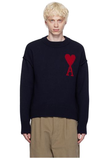 AMI Alexandre Mattiussi Navy Ami de Cœur Sweater