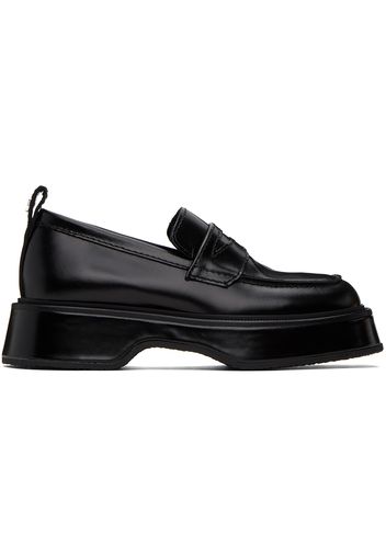 AMI Alexandre Mattiussi Black Square Toe Loafers