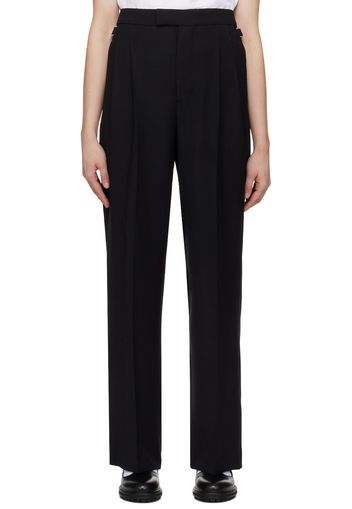 AMI Paris Black Pleated Trousers