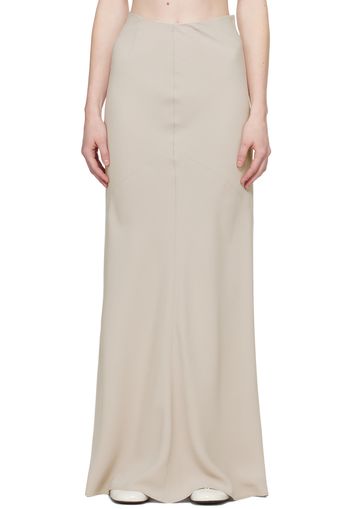 AMI Paris Beige Bias-Cut Maxi Skirt