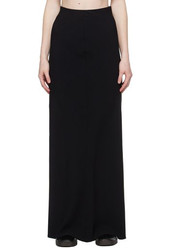 AMI Paris Black Bias-Cut Maxi Skirt